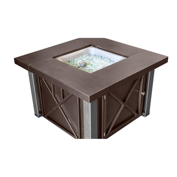 Gardencontrol Decorative Hammered Bronze Fire Pit with Stainless Steel Legs & Lid GA2772835 - main